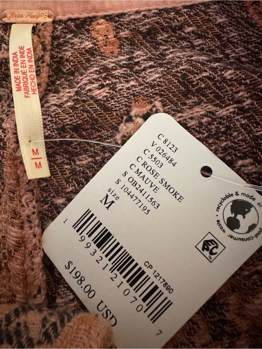 Free People Rose-Tan Printed Slouchy Straight-Leg Pants - Picture 9 of 10